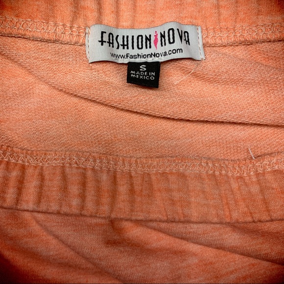 Heather Orange Long Sleeve Off Shoulder Crop Top - Picture 5 of 8